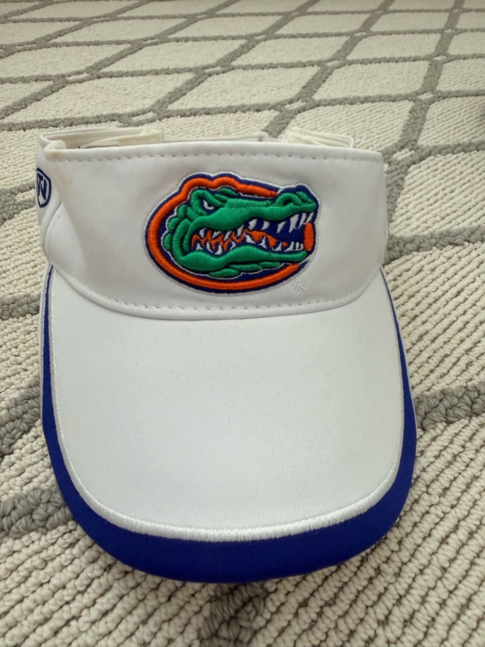 Top of the World UF White Visor with Green & Orange Gator Logo